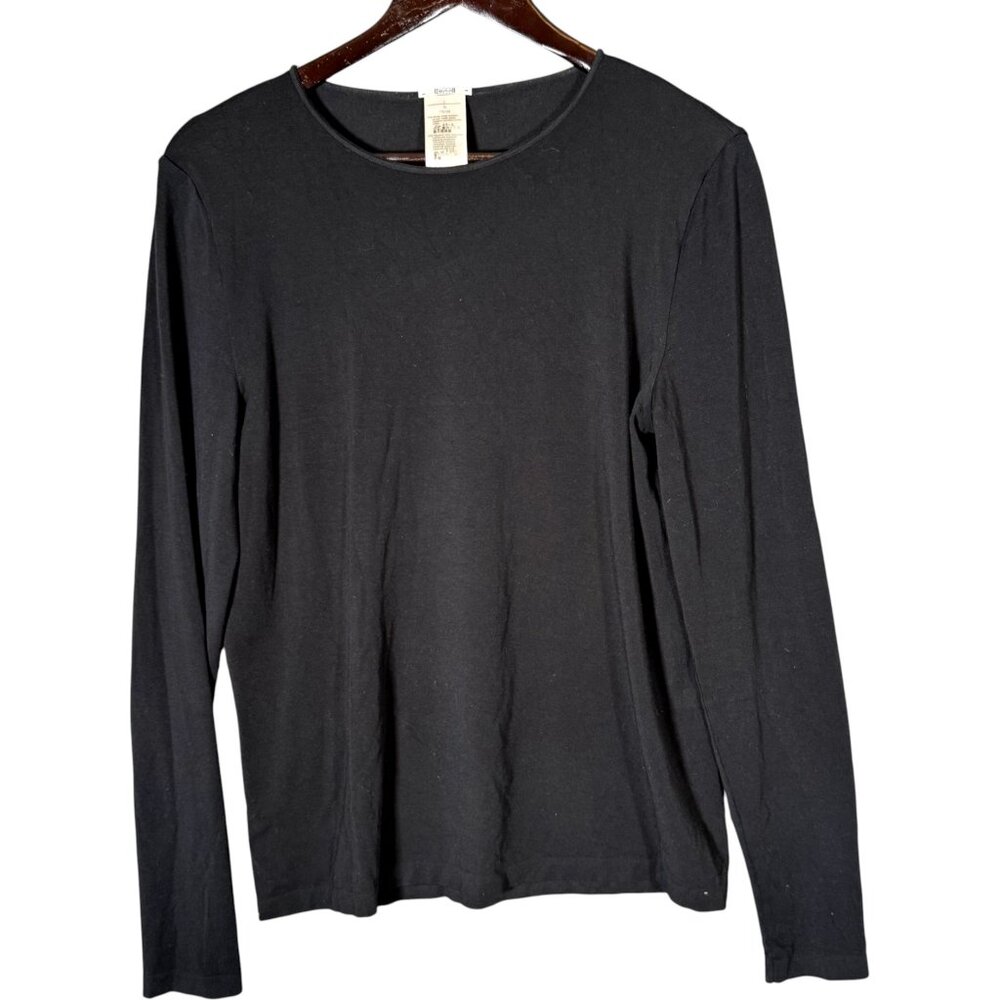 Wolford Black Long Sleeve Tee Top Minimalist Simple L